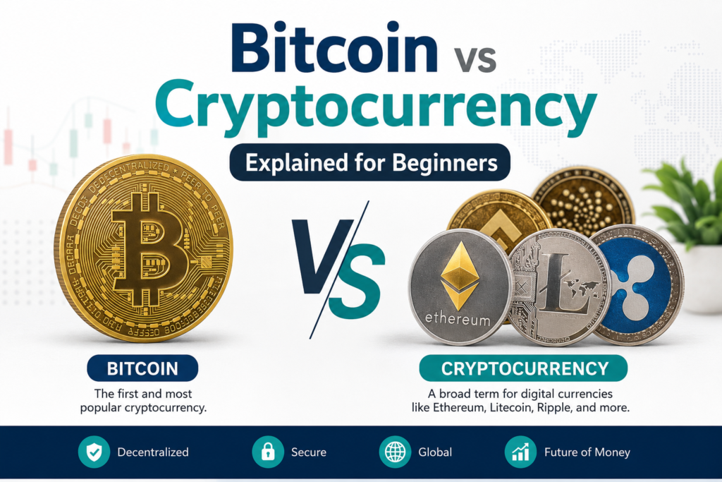 Bitcoin vs Cryptocurrency Explained for Beginners